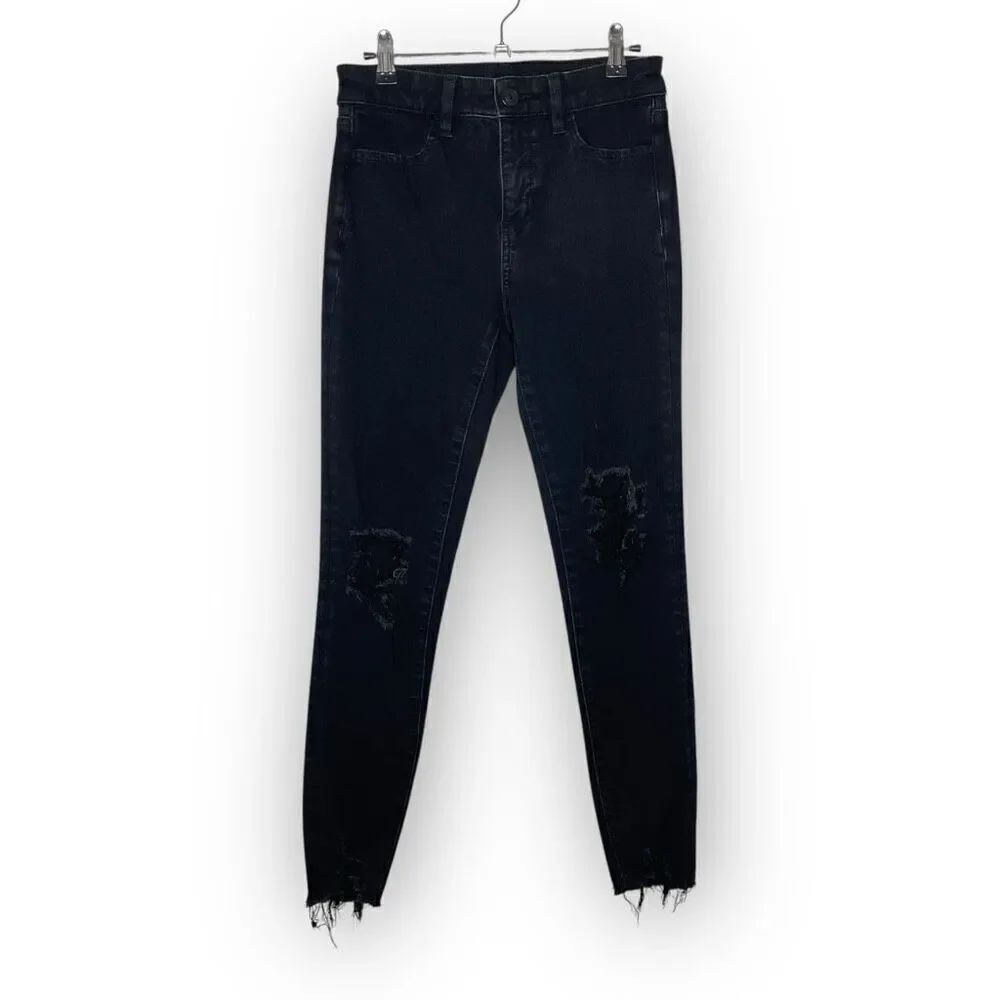 American Eagle AEO The Dream Jean Black Distressed Skinny Jeans Women’s Size 4